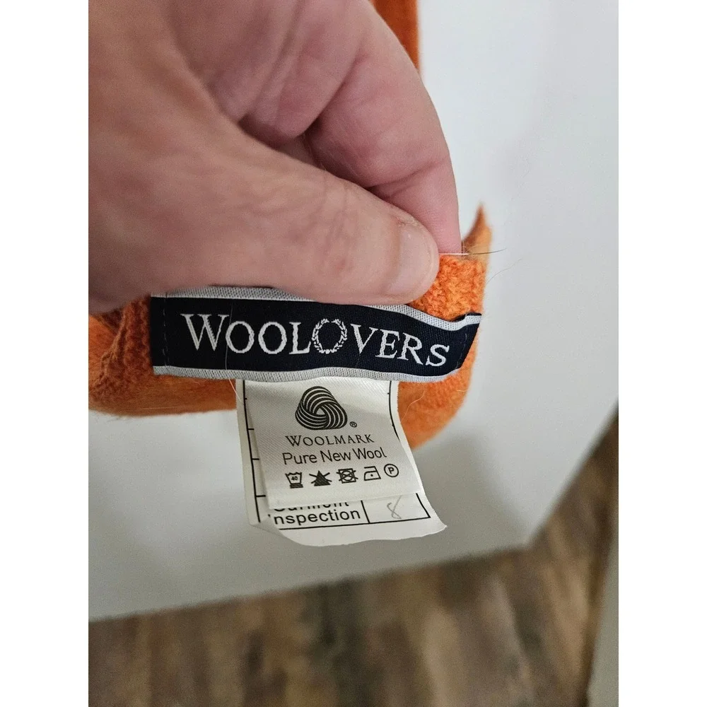 WoolOvers Orange Pure New Wool Knit Scarf Woolmark Certified Autumn Winter Acc